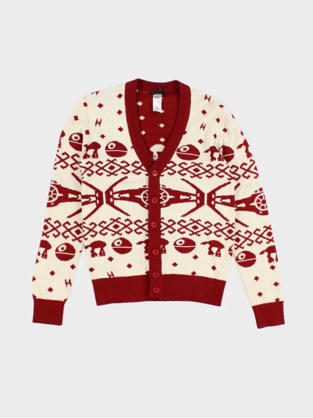 Star Wars Red and Cream Patterned Button-Front Cardigan